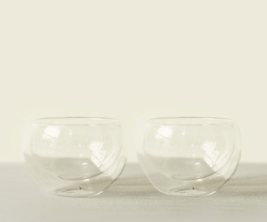 Twin Cloud Glass Chawan Set