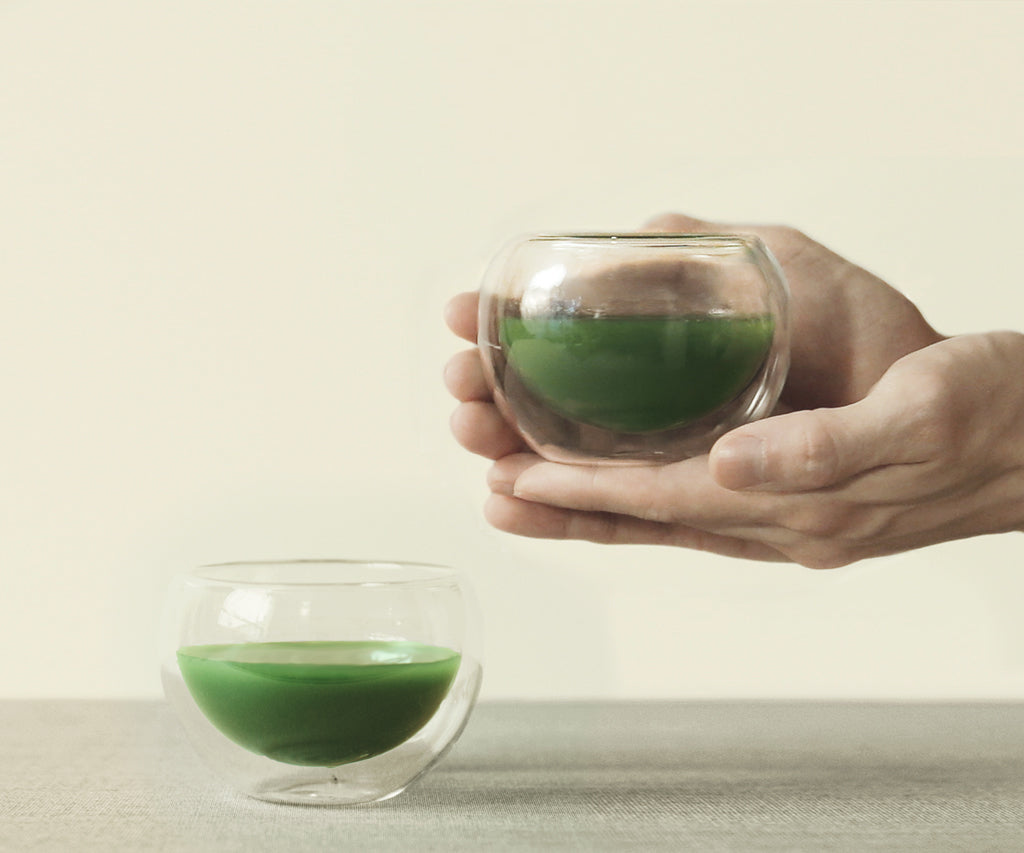 Twin Cloud Glass Chawan Set