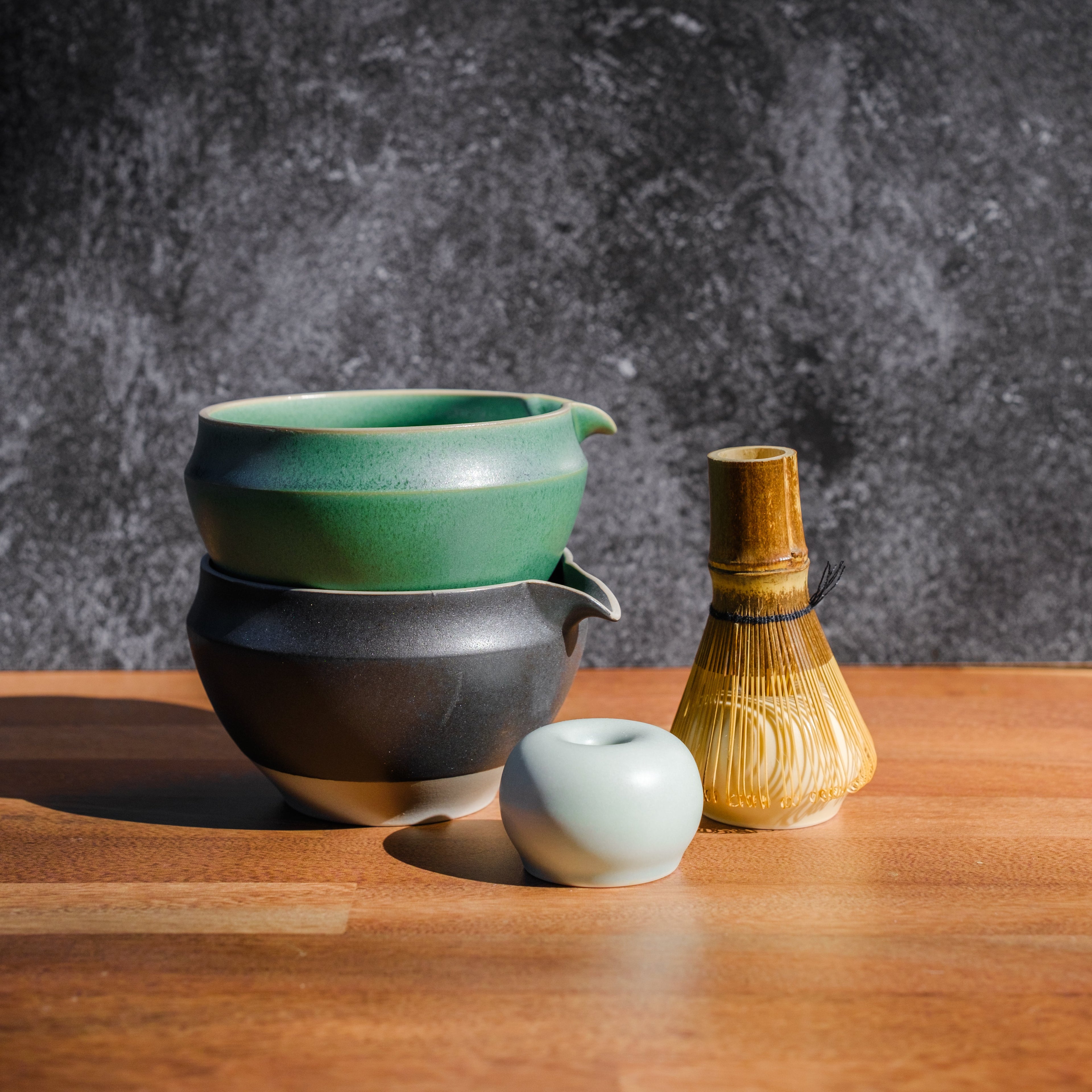 Origami Katakuchi Spouted Matcha Bowl – Green